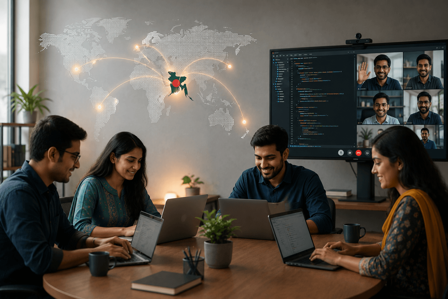 Diverse tech team collaborating across companies